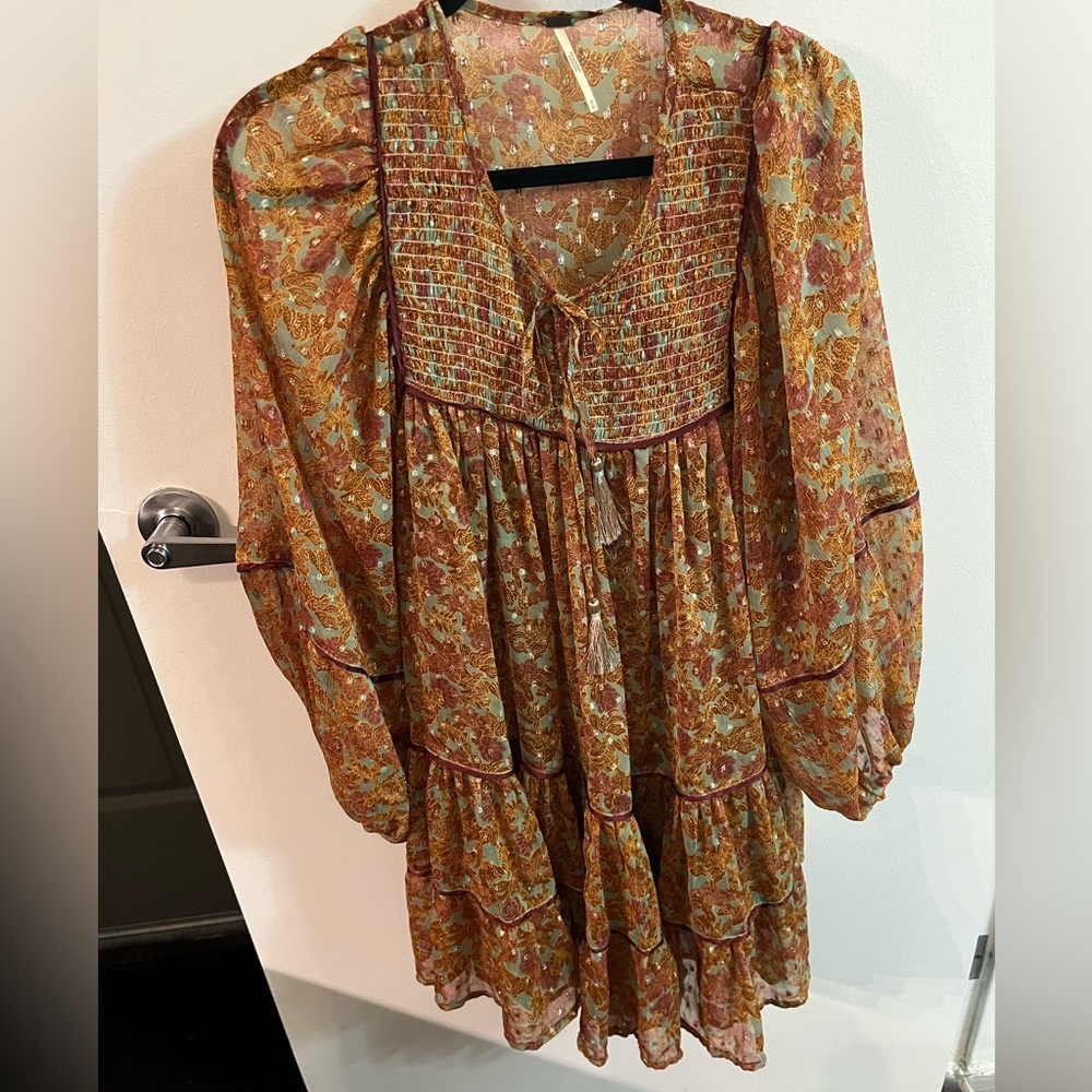 Free People Sheer Billowy Dress Size M